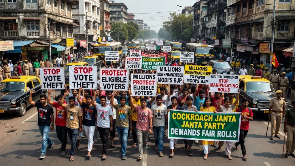 Youth Protesters Challenge India's Election Commission Over Voter Rolls